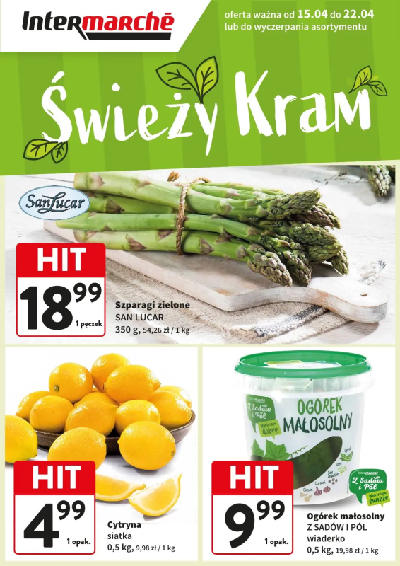 Intermarche - gazetka promocyjna Świeży kram  do wtorku 22.04