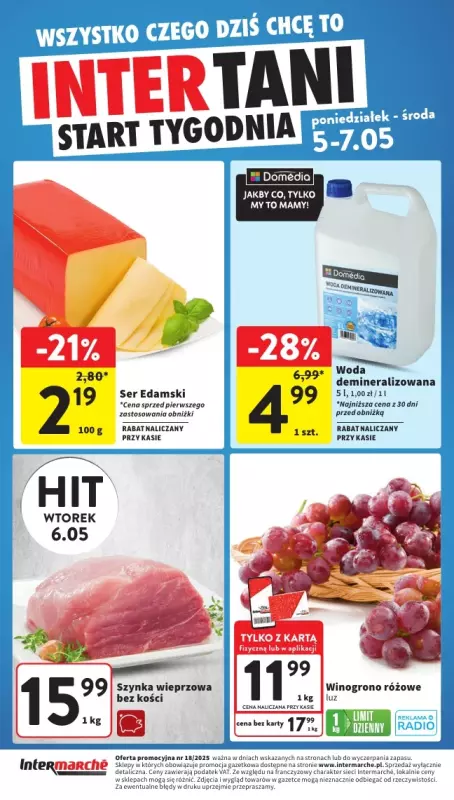 Intermarche - gazetka promocyjna Intertani start tygodnia  