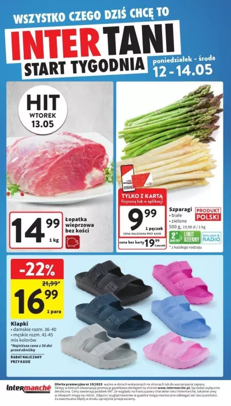 Intermarche - gazetka promocyjna Intertani start tygodnia od poniedziałku 12.05 do środy 14.05