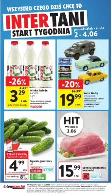 Intermarche - gazetka promocyjna Intertani start tygodnia od poniedziałku 02.06 do środy 04.06