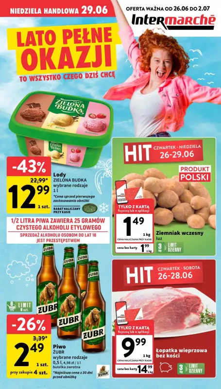 Intermarche - gazetka promocyjna Gazetka od czwartku 26.06 do środy 02.07