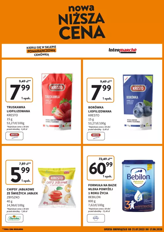 Intermarche - gazetka promocyjna Nowa niższa cena od poniedziałku 21.07 do niedzieli 17.08