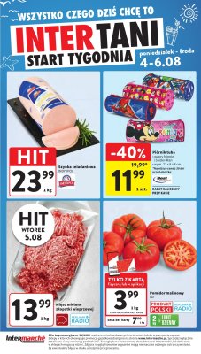 Intermarche - gazetka promocyjna Intertani start tygodnia od poniedziałku 04.08 do środy 06.08