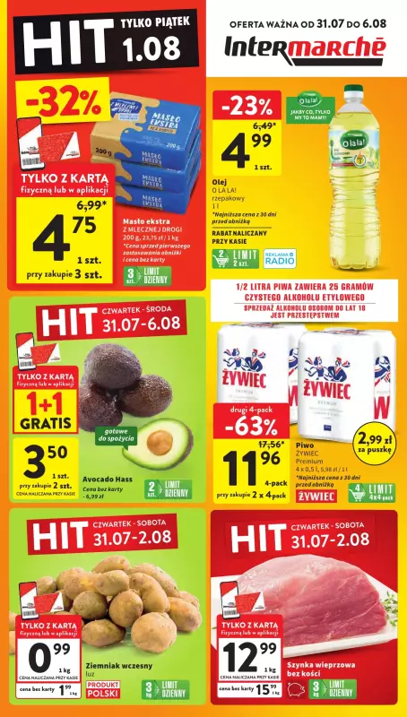 Intermarche - gazetka promocyjna Gazetka od czwartku 31.07 do środy 06.08