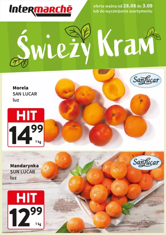 Intermarche - gazetka promocyjna Świeży kram od poniedziałku 01.09 do środy 03.09