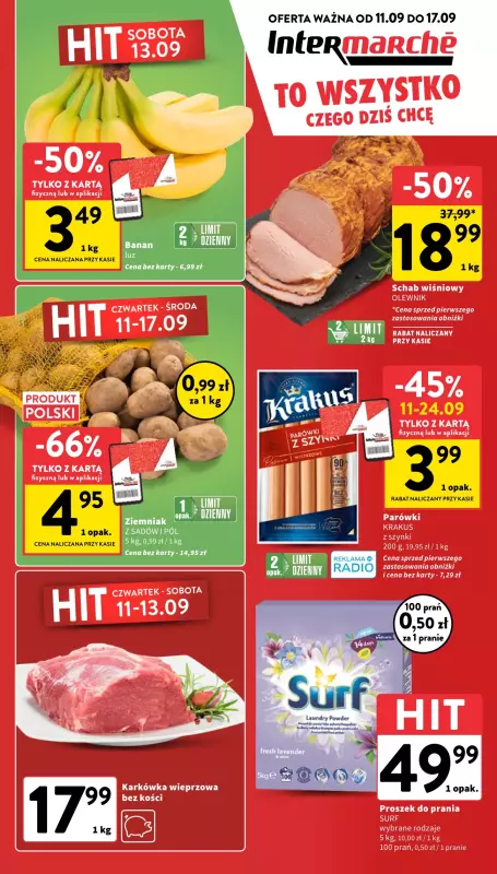 Intermarche - gazetka promocyjna Gazetka od czwartku 11.09 do środy 17.09