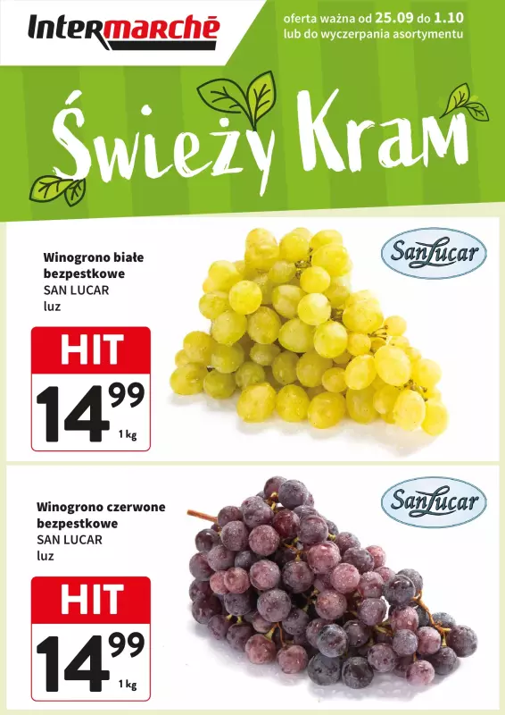 Intermarche - gazetka promocyjna Świeży kram od czwartku 25.09 do środy 01.10