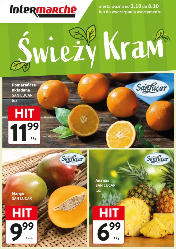 Intermarche - gazetka promocyjna Świeży kram od czwartku 02.10 do środy 08.10