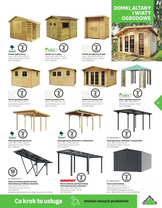 Leroy Merlin - gazetka promocyjna Katalog Ogrodzenia i domki narzędziowa 2025 od poniedziałku 10.03 do niedzieli 30.11 - strona 35