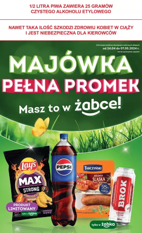 Żabka - gazetka promocyjna Majówka w Żabce! od piątku 26.04 do wtorku 07.05