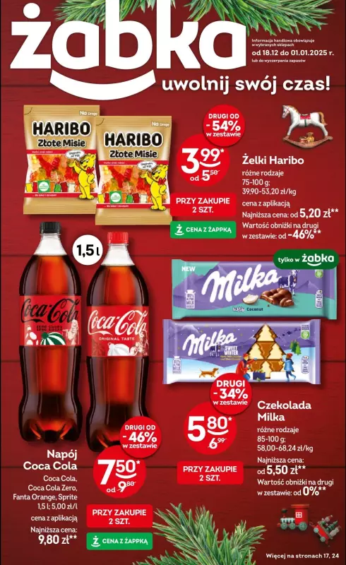 Żabka - gazetka promocyjna Gazetka od środy 18.12 do środy 01.01