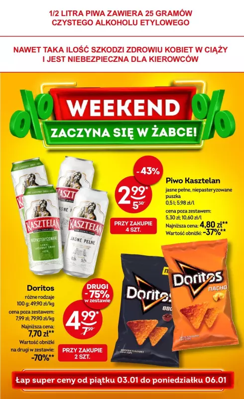 Żabka - gazetka promocyjna Gazetka weekendowa od czwartku 02.01 do poniedziałku 06.01