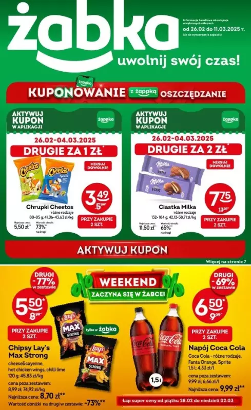 Żabka - gazetka promocyjna Gazetka od środy 26.02 do wtorku 11.03