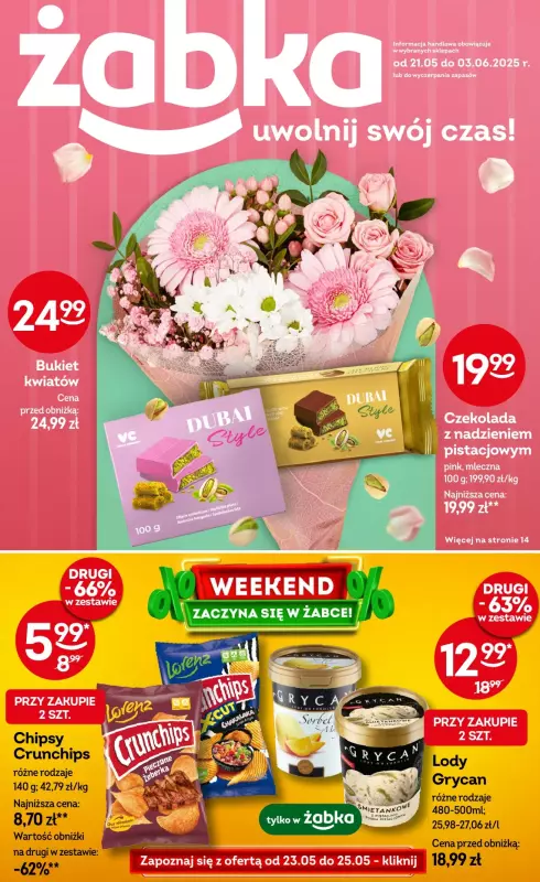 Żabka - gazetka promocyjna Gazetka od środy 21.05 do wtorku 03.06
