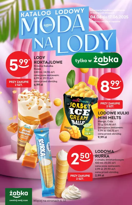 Żabka - gazetka promocyjna Katalog lodowy  do wtorku 17.06