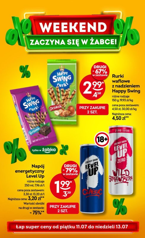 Żabka - gazetka promocyjna Gazetka weekendowa  do niedzieli 13.07