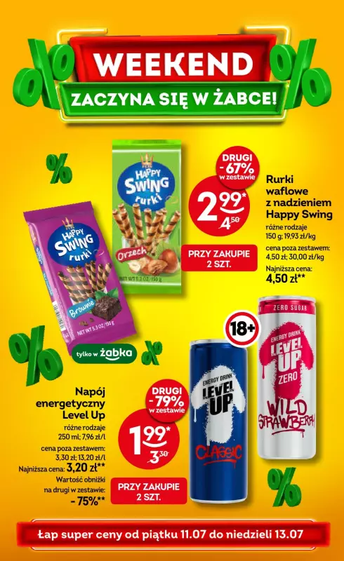 Żabka - gazetka promocyjna Gazetka weekendowa od piątku 11.07 do niedzieli 13.07