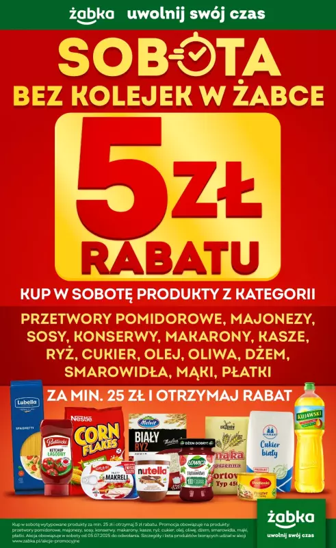 Żabka - gazetka promocyjna Sobota bez kolejek w Żabce  