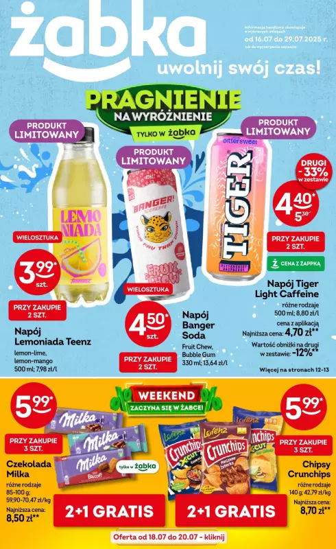 Żabka - gazetka promocyjna Gazetka od środy 16.07 do wtorku 29.07
