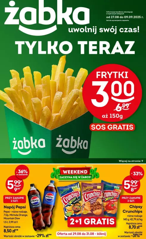Żabka - gazetka promocyjna Gazetka od środy 27.08 do środy 10.09