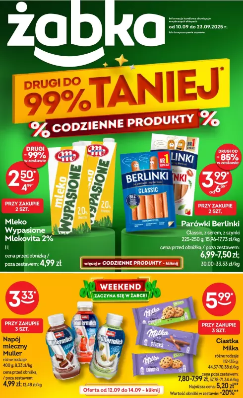 Żabka - gazetka promocyjna Gazetka od środy 10.09 do wtorku 23.09