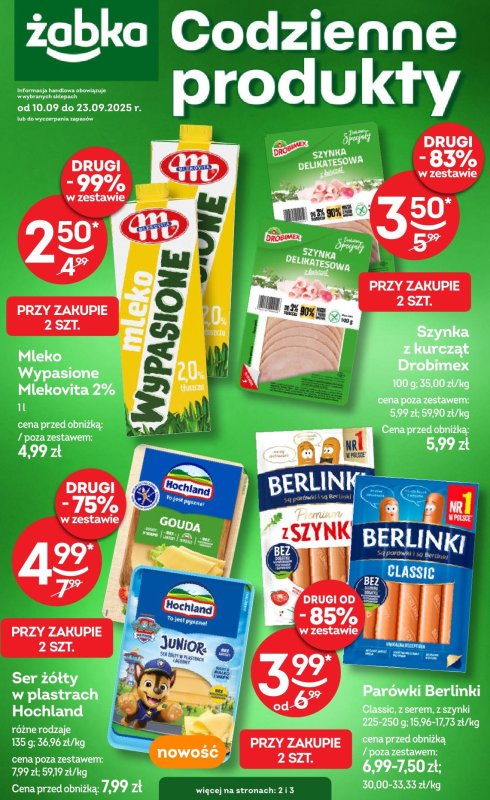 Żabka - gazetka promocyjna Gazetka Spożywcza od środy 10.09 do wtorku 23.09