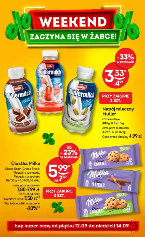 Żabka - gazetka promocyjna Gazetka weekendowa  do niedzieli 14.09
