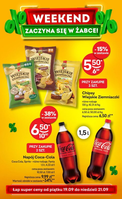 Żabka - gazetka promocyjna Gazetka weekendowa od piątku 19.09 do niedzieli 21.09