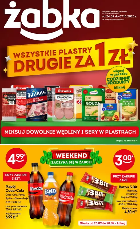 Żabka - gazetka promocyjna Gazetka od środy 24.09 do wtorku 07.10