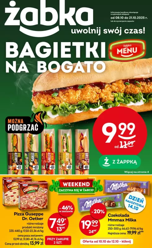 Żabka - gazetka promocyjna Gazetka od środy 08.10 do wtorku 21.10