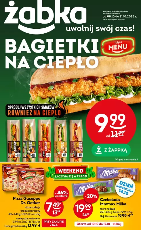 Żabka - gazetka promocyjna Gazetka od środy 08.10 do wtorku 21.10