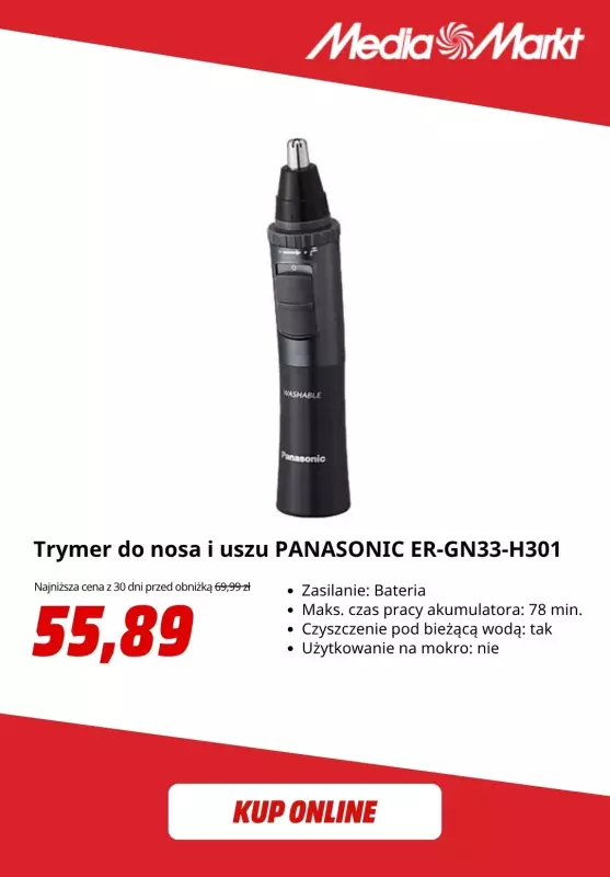 Media Markt - gazetka promocyjna -20% na pielęgnację z Panasonic od poniedziałku 09.06 do niedzieli 15.06 - strona 2