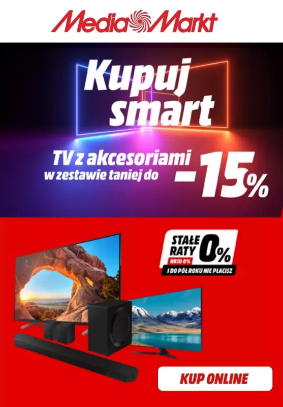 Media Markt - gazetka promocyjna Telewizor w zestawie taniej nawet do -15%! od poniedziałku 09.06 do środy 11.06