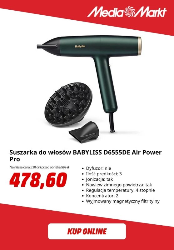 Media Markt - gazetka promocyjna -20% na suszarki Babyliss od wtorku 24.06 do poniedziałku 30.06 - strona 9