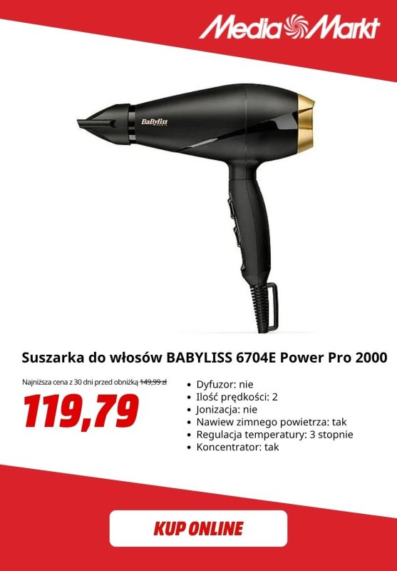 Media Markt - gazetka promocyjna -20% na suszarki Babyliss od wtorku 24.06 do poniedziałku 30.06 - strona 5