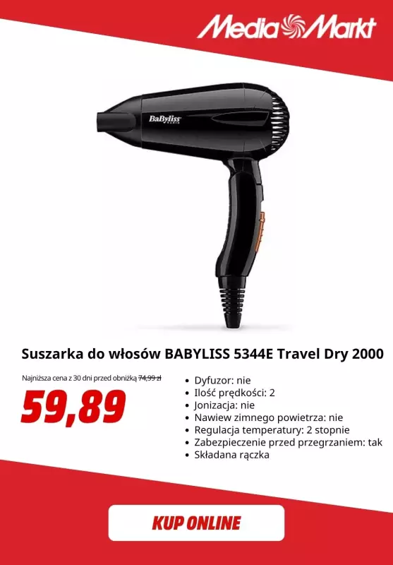 Media Markt - gazetka promocyjna -20% na suszarki Babyliss   - strona 3