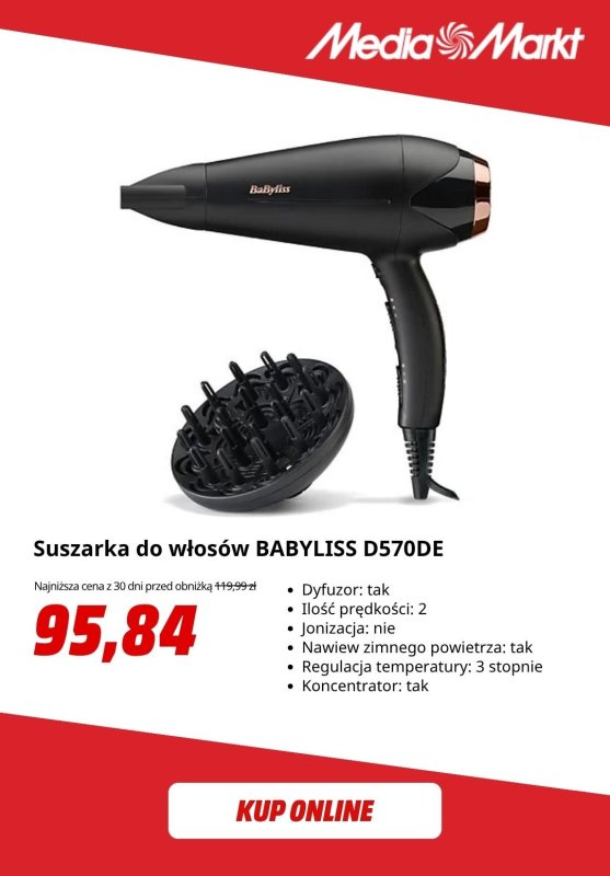 Media Markt - gazetka promocyjna -20% na suszarki Babyliss od wtorku 24.06 do poniedziałku 30.06 - strona 2