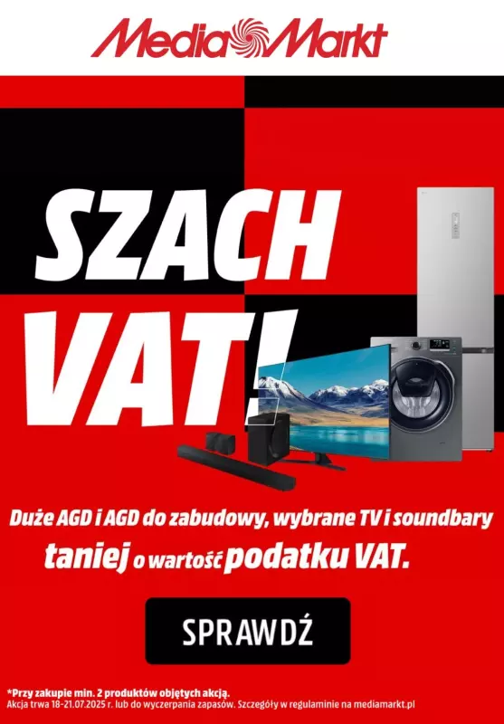 Media Markt - gazetka promocyjna Taniej o VAT! od piątku 18.07 do poniedziałku 21.07