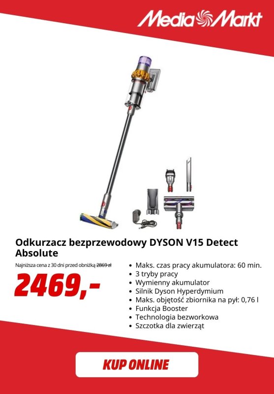 Media Markt - gazetka promocyjna Odkurzacze bezprzewodowe w super cenach! od poniedziałku 15.09 do środy 24.09 - strona 6