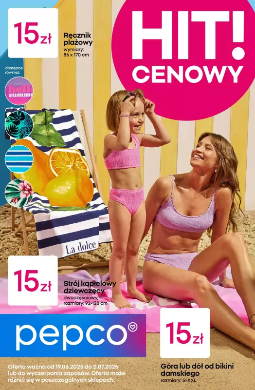 Pepco - gazetka promocyjna Odzież plażowa od czwartku 19.06 do środy 02.07