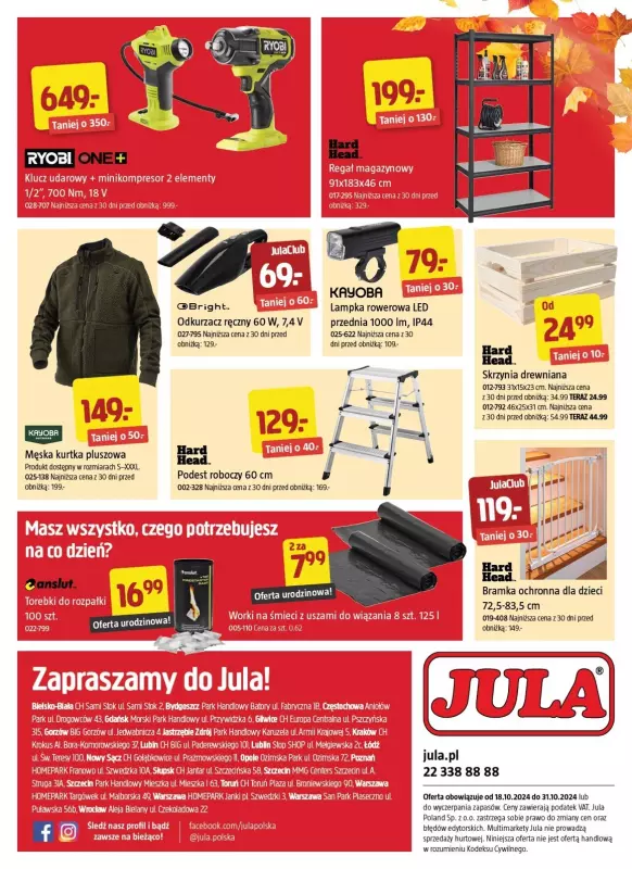 Jula - gazetka promocyjna Gazetka od piątku 18.10 do czwartku 31.10 - strona 18