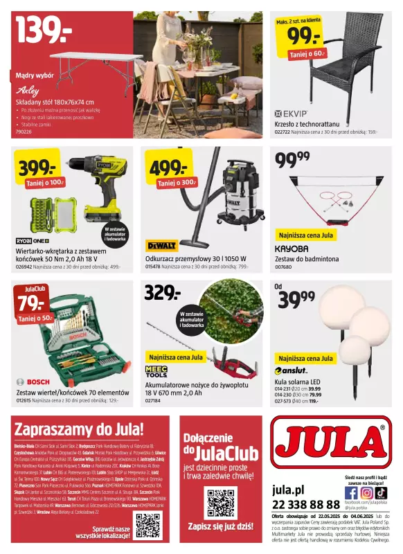 Jula - gazetka promocyjna Gazetka od czwartku 22.05 do środy 04.06 - strona 22