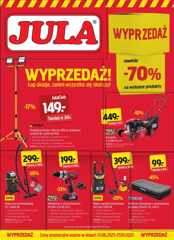 Jula - gazetka promocyjna Gazetka od czwartku 21.08 do środy 17.09