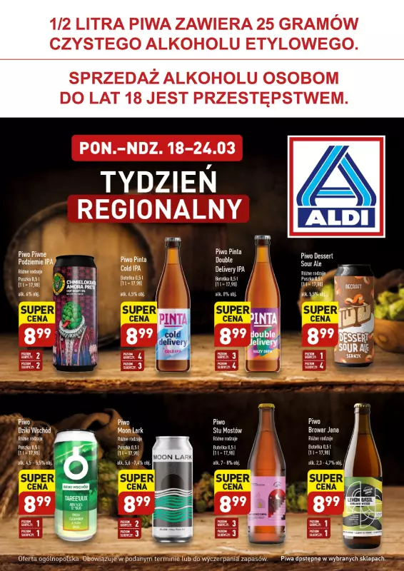 Aldi - gazetka promocyjna Tydzień regionalny! od poniedziałku 18.03 do niedzieli 24.03