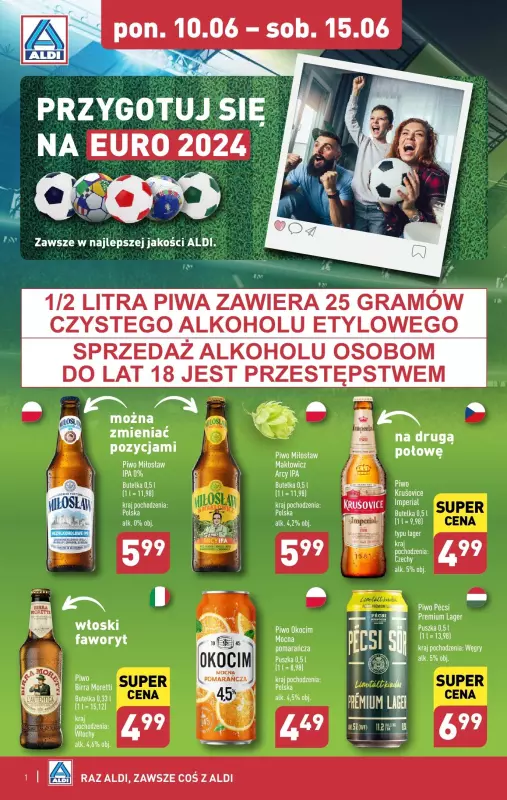 Aldi - gazetka promocyjna Przygotuj się na EURO 2024! od piątku 14.06 do soboty 15.06