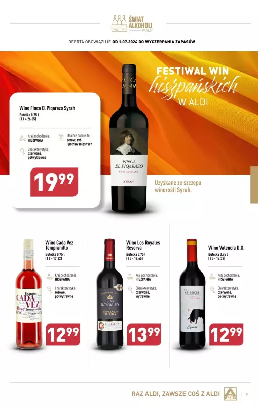 Aldi - gazetka promocyjna Gazetka alkoholowa od poniedziałku 01.07 do soboty 03.08 - strona 9