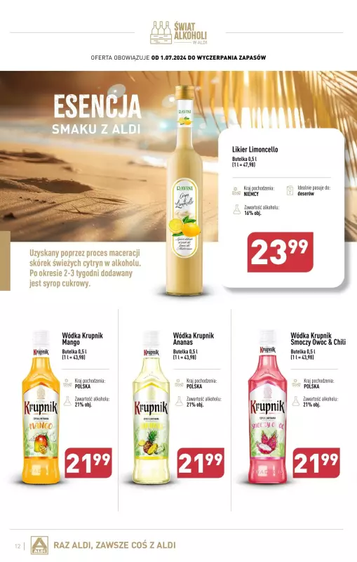 Aldi - gazetka promocyjna Gazetka alkoholowa od poniedziałku 01.07 do soboty 03.08 - strona 12