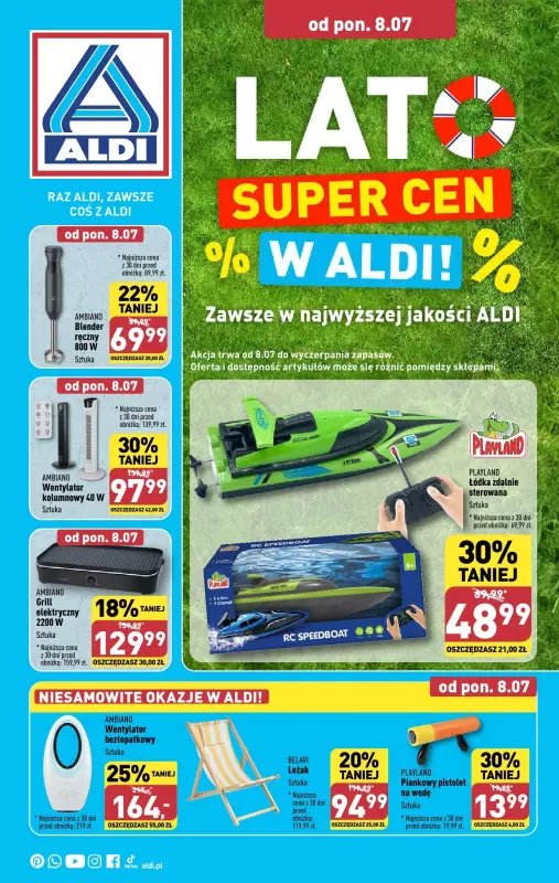 Aldi - gazetka promocyjna Lato super cen! od poniedziałku 08.07 do soboty 13.07