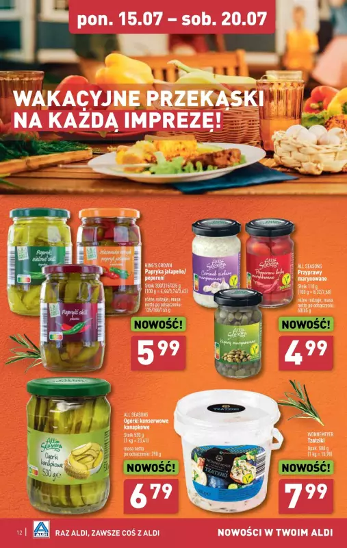 Aldi - gazetka promocyjna Wakacyjne przekąski na każdą imprezę! od poniedziałku 15.07 do soboty 20.07