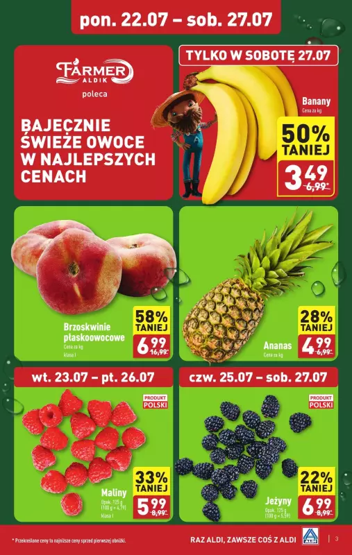 Aldi - gazetka promocyjna Farmer Aldik poleca! od poniedziałku 22.07 do soboty 27.07 - strona 3